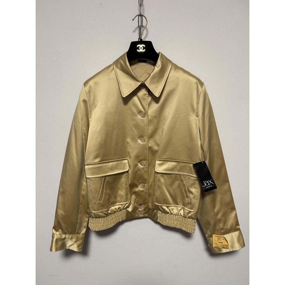 Jax Country Jacket Womens Size 10 Gold Quilted Satin Career Open Sky Mais NWT